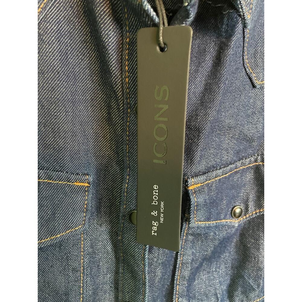 NWT Rag & Bone Wyatt Icon Snap Front Western Denim Shirt Dark Wash Size Small - Picture 5 of 9